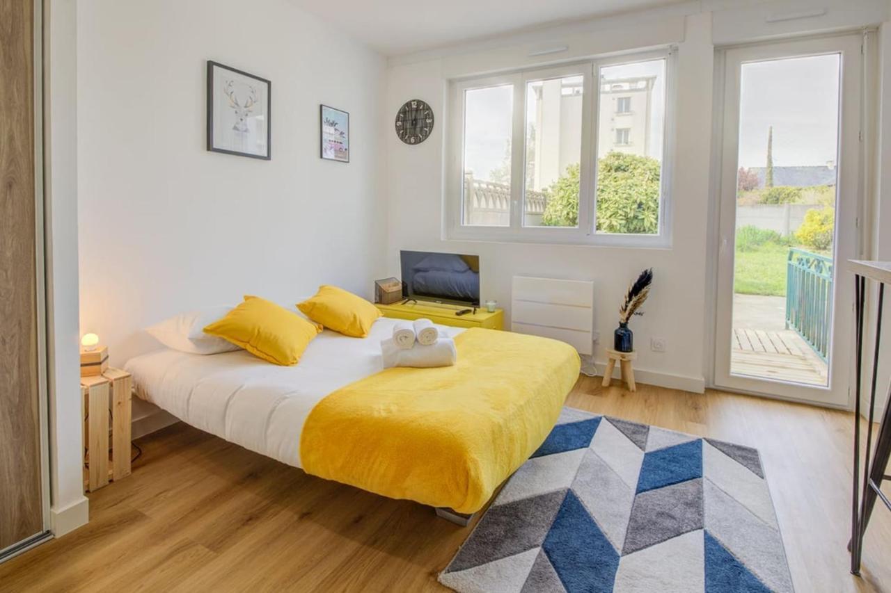 Ferienwohnung Le Yellow, Studio Renove, Tout Confort, Jardin Saint-Jacques-de-la-Lande Exterior foto