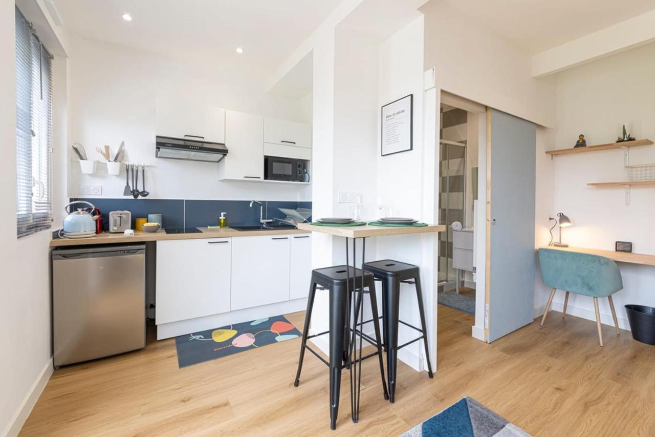 Ferienwohnung Le Yellow, Studio Renove, Tout Confort, Jardin Saint-Jacques-de-la-Lande Exterior foto