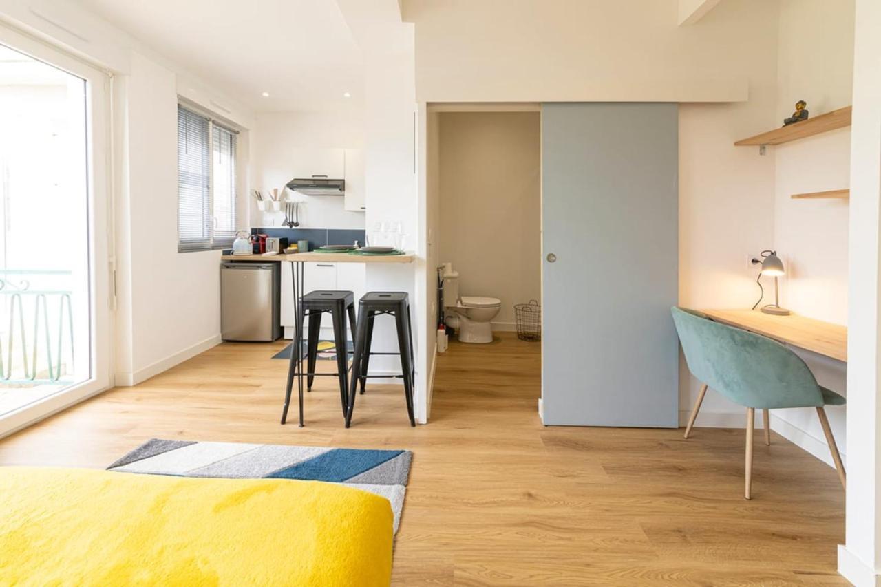 Ferienwohnung Le Yellow, Studio Renove, Tout Confort, Jardin Saint-Jacques-de-la-Lande Exterior foto